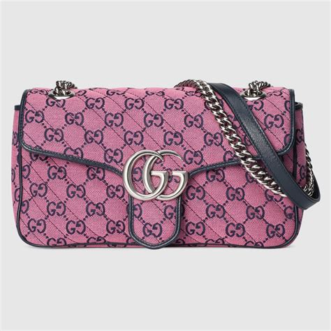 gucci bag pink and blue|Gucci pink marmont bag.